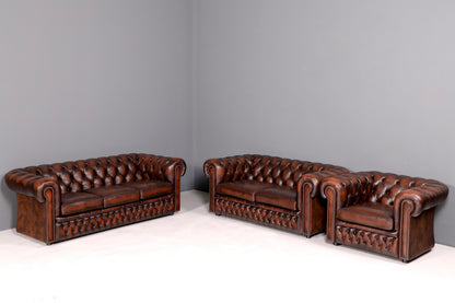 Wunderschönes Original Centurion Chesterfield Sofa 2-Sitzer Couch England echt Leder Polstersofa Ledersofa