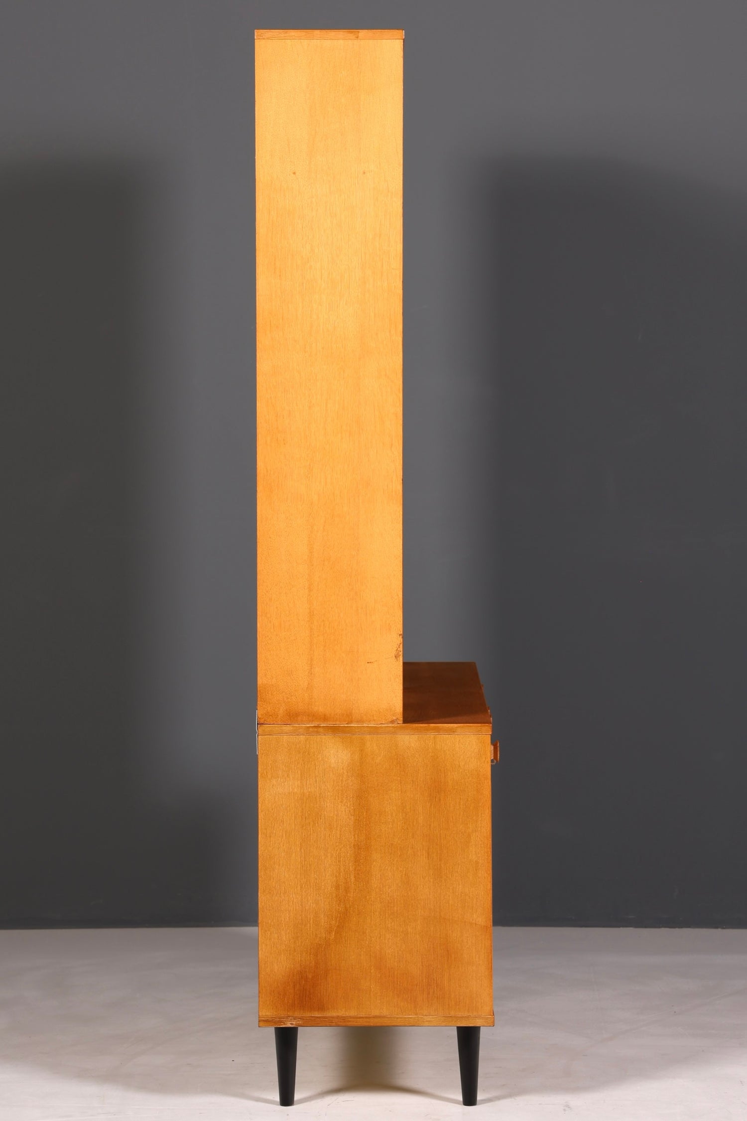 F894 Finish Traumhaftes Mid Century Regal echt Holz Schrank Danish Design Retro Kommode Vintage Bücherregal 60er Jahre