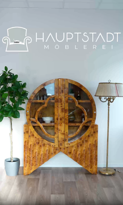 Impressive Art Deco design display cabinet, bookshelf, cult shelf, bookcase, book storage shelf, glass cabinet