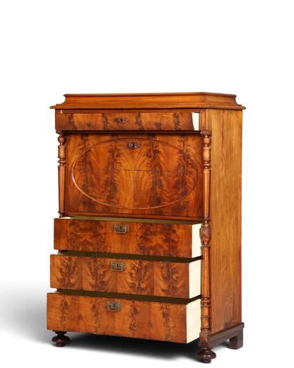 Stilvoller Gründerzeit Sekretär Vertiko Highboard Louis Philippe Kommode Schrank um 1880