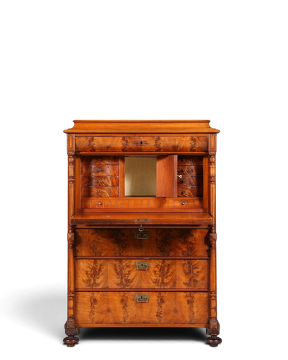 Stilvoller Gründerzeit Sekretär Vertiko Highboard Louis Philippe Kommode Schrank um 1880