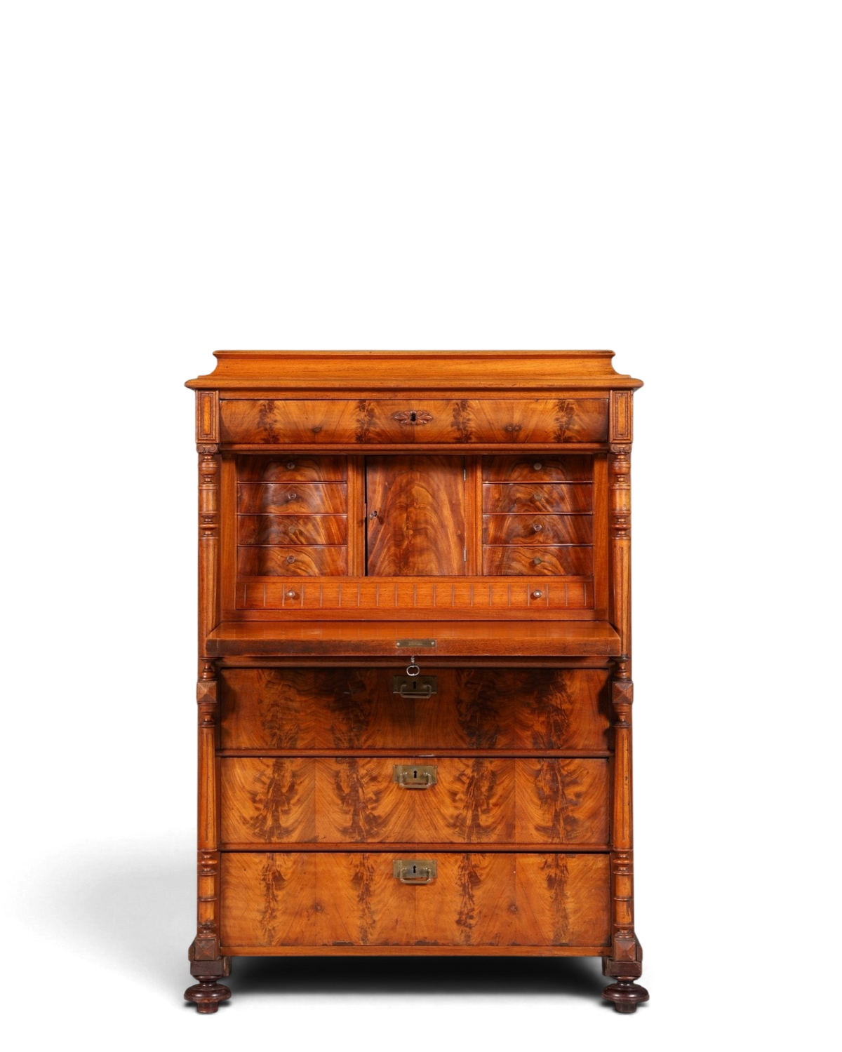 Stilvoller Gründerzeit Sekretär Vertiko Highboard Louis Philippe Kommode Schrank um 1880