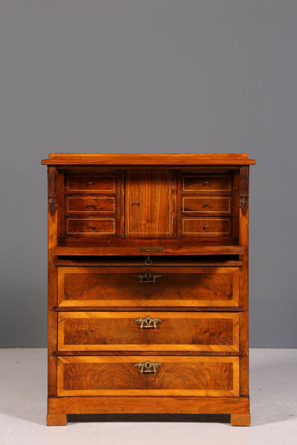Stilvoller Gründerzeit Sekretär Vertiko Highboard Louis Philippe Kommode um 1880