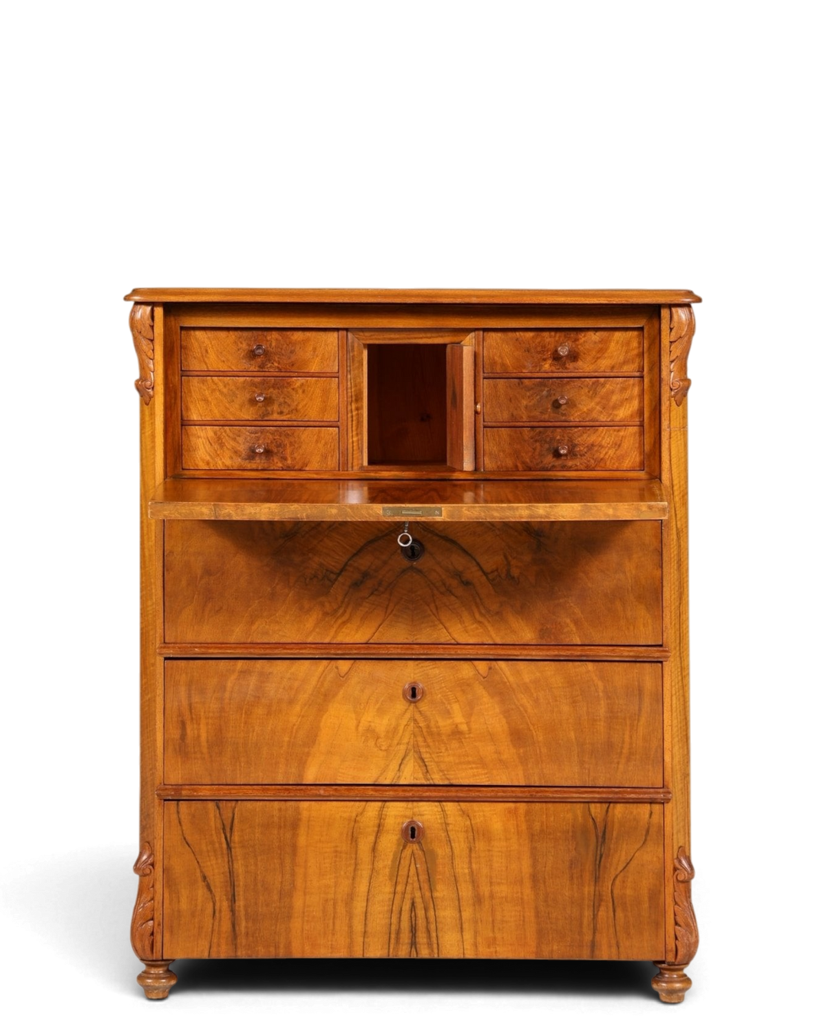 Stilvoller Louis Philippe Sekretär Biedermeier Vertiko Jugendstil Antik Kommode um 1880 Schreibkommode