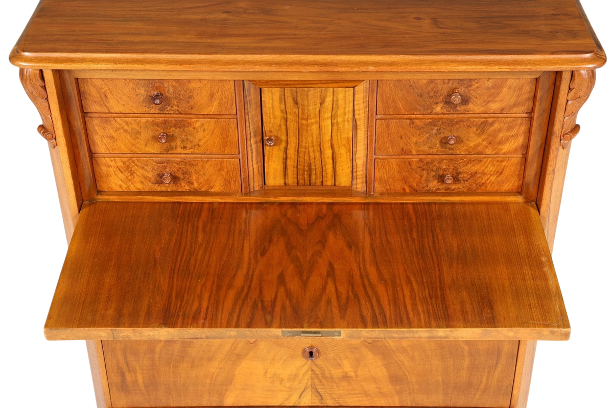 Stilvoller Louis Philippe Sekretär Biedermeier Vertiko Jugendstil Antik Kommode um 1880 Schreibkommode