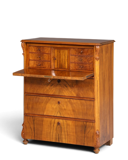Stilvoller Louis Philippe Sekretär Biedermeier Vertiko Jugendstil Antik Kommode um 1880 Schreibkommode