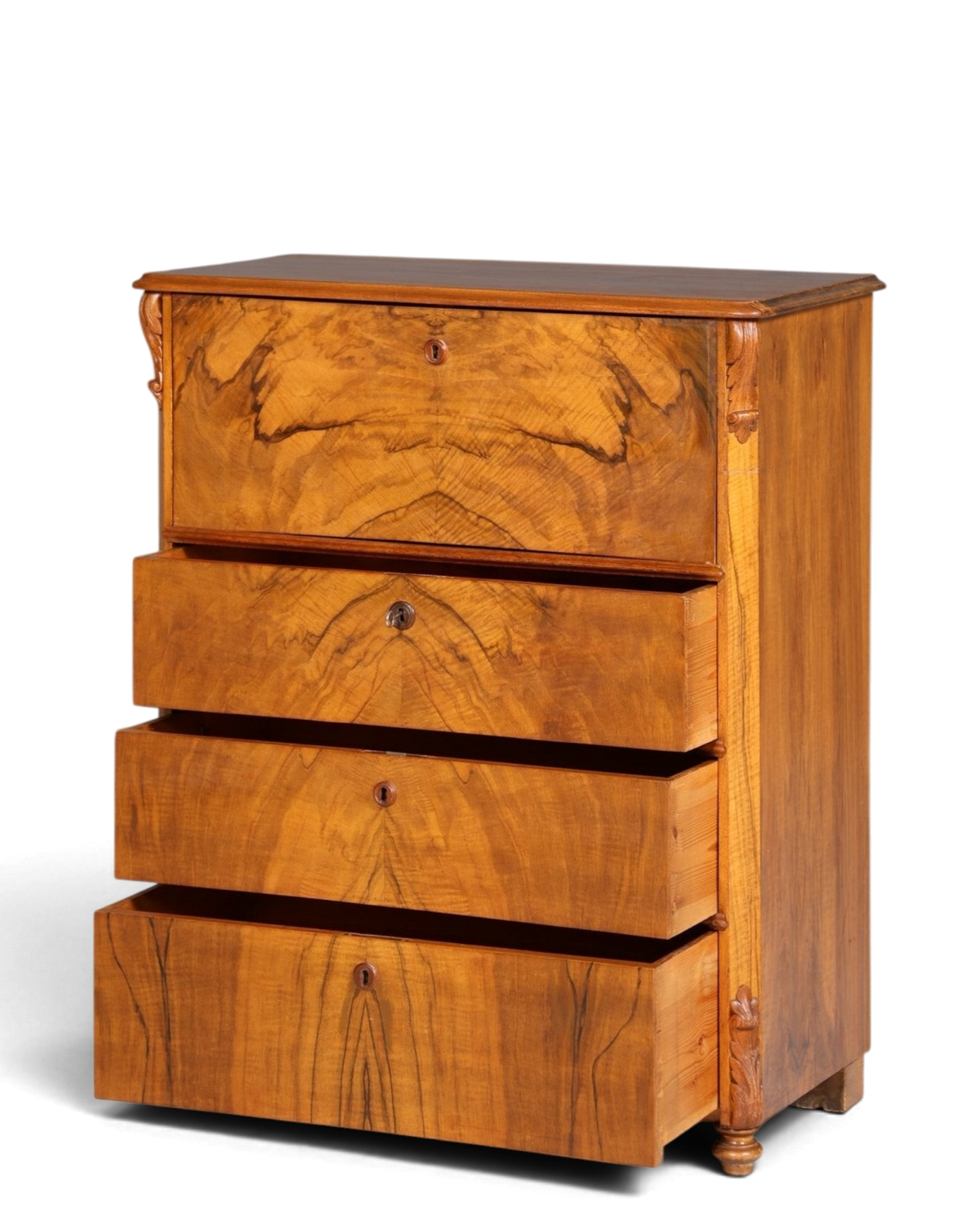 Stilvoller Louis Philippe Sekretär Biedermeier Vertiko Jugendstil Antik Kommode um 1880 Schreibkommode