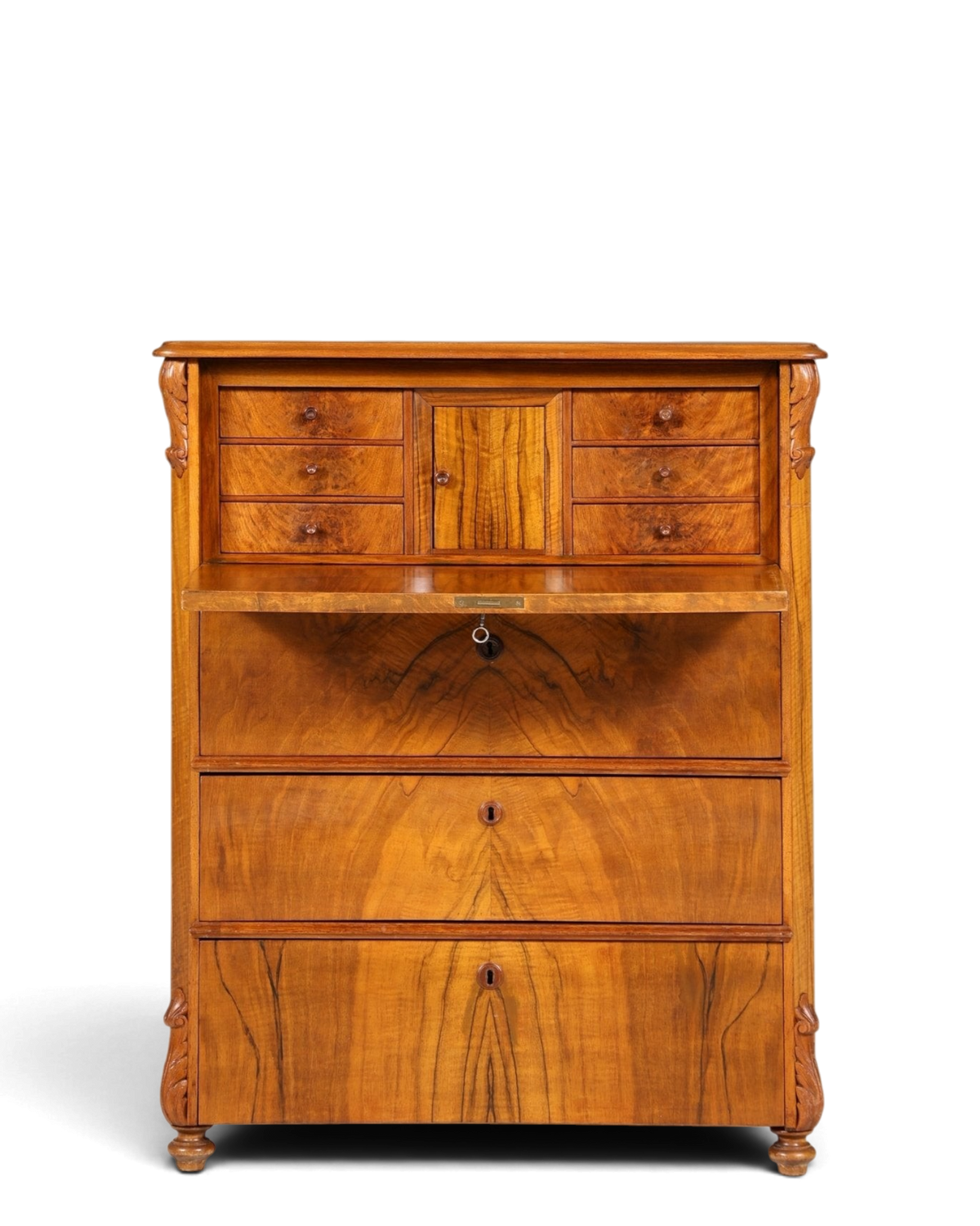 Stilvoller Louis Philippe Sekretär Biedermeier Vertiko Jugendstil Antik Kommode um 1880 Schreibkommode