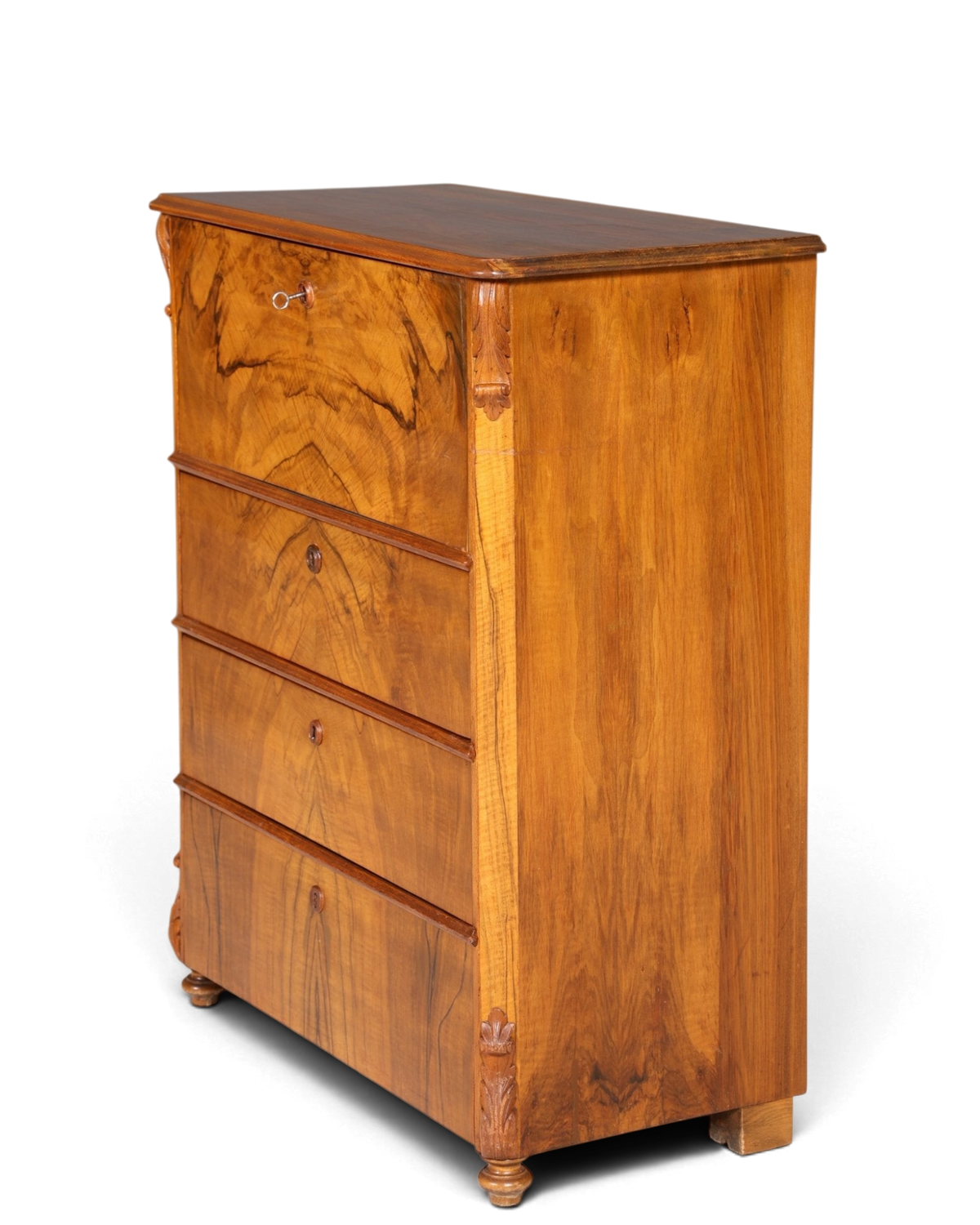 Stilvoller Louis Philippe Sekretär Biedermeier Vertiko Jugendstil Antik Kommode um 1880 Schreibkommode
