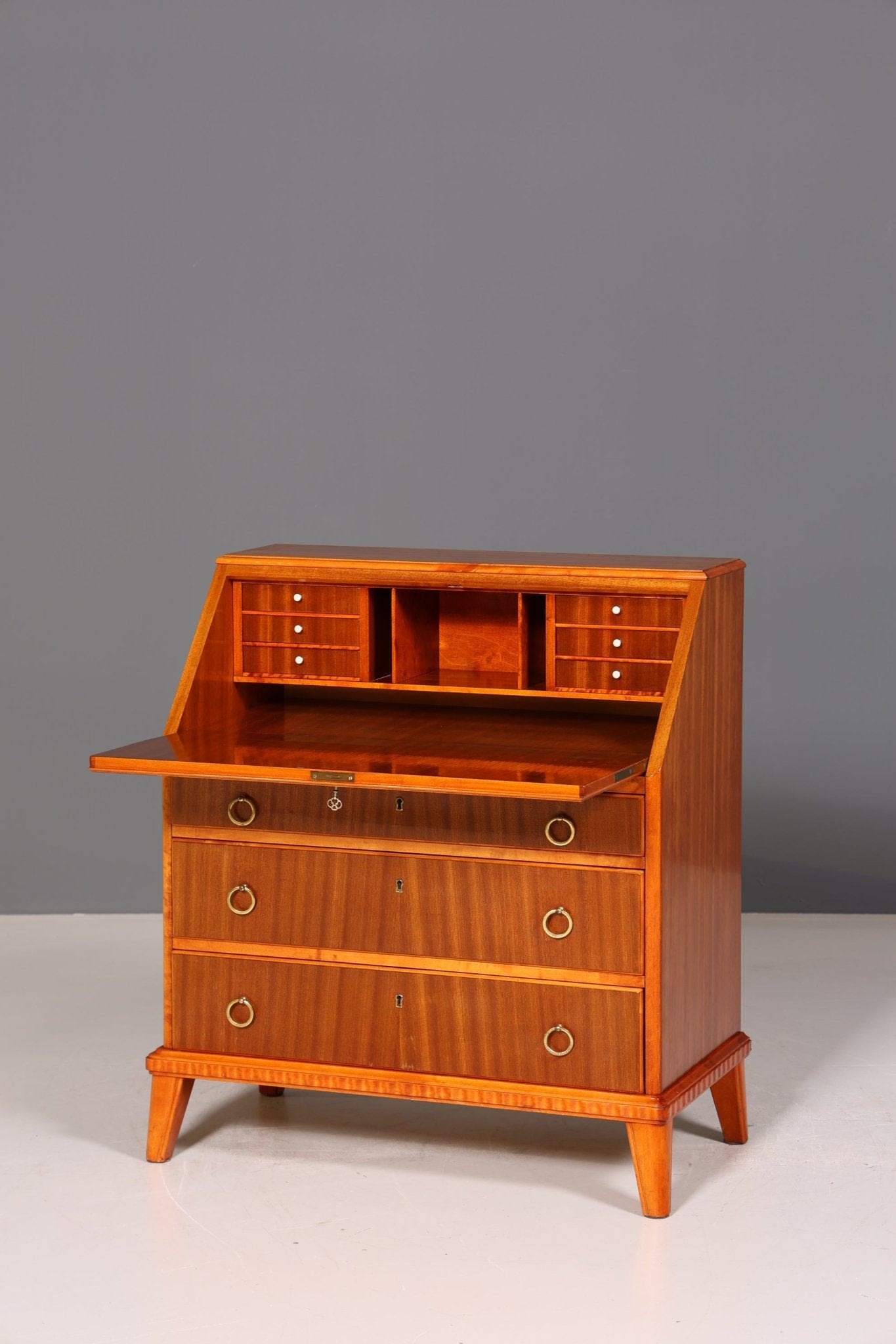 Stilvoller Mid Century Sekretär Vintage Büro Schrank Retro Kommode Office Secretary 60s